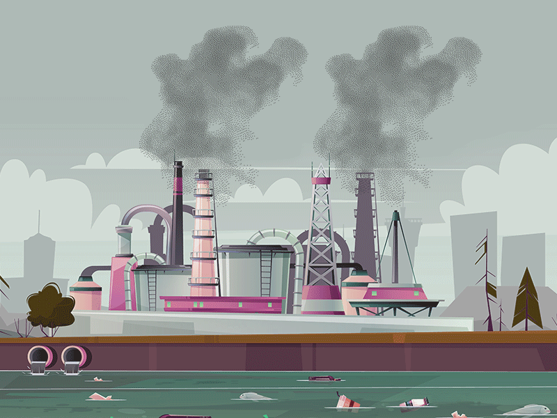 Contaminación provocada por las fabricas: Gifs industria