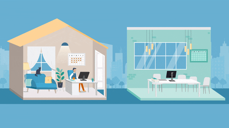 Virtual home Office y Tele Trabajo: Gifs animados