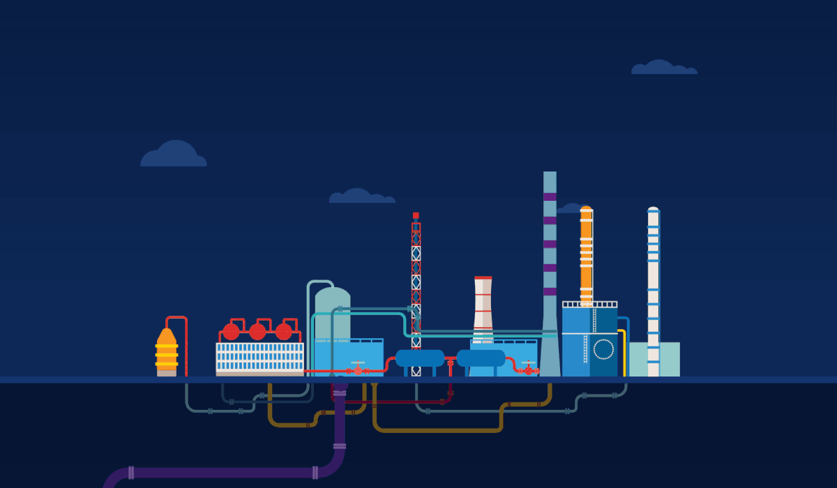 Gifs animado funcionamiento de una industria V.1